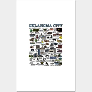 Oklahoma City Map Art Posters and Art